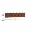Flash Furniture Daly Wall Mounted 34in Brown Solid Pine Wood Storage Rack with 7 Hooks HGWA-SCR-7-BRN-GG